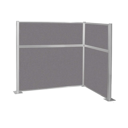 Versare Pre-Configured Hush Panel Cubicle (L Shape) 6' x 4' Slate Fabric 1859326